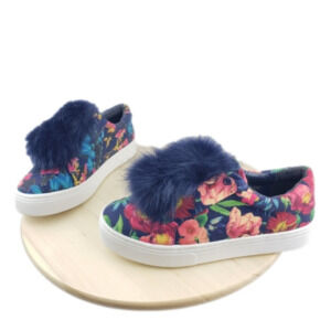 Sam Edelman Leya Pom Pom Platform Slip on Sneakers Floral Multicolor Size 8M